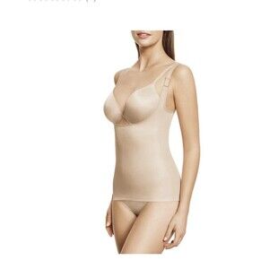 Wacoal Zoned 4 Shape Cupless (No Bra) Shaping Cami - 802258, Sz Large Nude/Beige